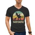 Daddy Dinosaur Daddysaurus 2 Kids For Dad Men's V-Neck T-Shirt Daddy Dinosaur Daddysaurus 2 Kids For Dad Men's V-Neck T-Shirt