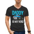 Daddy Is My Hero Police Toddler Police Officer Cop Boys Kids Men's V-Neck T-Shirt