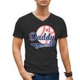 Daddy Of Rookie 1st Birthday Baseball Theme Matching Party Men's V-Neck T-Shirt