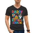 Daddy Of The Shark Birthday Dad Matching Family Men's V-Neck T-Shirt Daddy Of The Shark Birthday Dad Matching Family Men's V-Neck T-Shirt