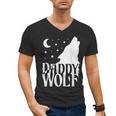 Daddy Wolf Matching Family Tribe Wolves Moon Men's V-Neck T-Shirt