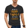 My Dads a Superhero Shirt Cool KidsShirt Men's V-Neck T-Shirt