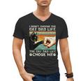 I Didn't Choose The Cat Dad Life Funny Cat Lovers Vintage Men's V-Neck T-Shirt