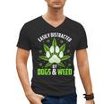 Dogs And Weed Dad Mom Dog Lover Cannabis Marijuana For Men Women Men's V-Neck T-Shirt