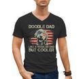 Doodle Dad Goldendoodle Regular Dad But Cooler American Flag Men's V-Neck T-Shirt