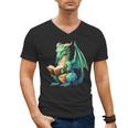 Dragon With Book Men's V-Neck T-Shirt