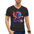 Dragon Reading a Book Bookworm Book Lover Men's V-Neck T-Shirt