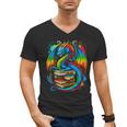 Dragon Reading Colorful Fantasy Book Lover Men's V-Neck T-Shirt Dragon Reading Colorful Fantasy Book Lover Men's V-Neck T-Shirt