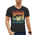 Drumming Basement Drum Set Drummer Rock Dad Grandpa Men's V-Neck T-Shirt
