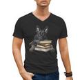 Dutch Shepherd Books Reading Dog Breed Graphic Men's V-Neck T-Shirt