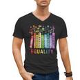 Equality Books Peace Love Compassion LGBT Gay Lesbian Pride Men's V-Neck T-Shirt