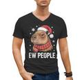 Ew People Capybara Christmas Introvert Holiday Humor Men's V-Neck T-Shirt
