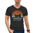 Ew People Retro Cat Cat Lover Introvert Men's V-Neck T-Shirt
