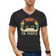 Ew People Retro Cat Vintage Anti-Social Introvert Men's V-Neck T-Shirt