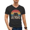 Ew People Retro Vintage Anti Social Cat Introvert Men's V-Neck T-Shirt Ew People Retro Vintage Anti Social Cat Introvert Men's V-Neck T-Shirt