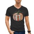 Fall Book Pumpkin Halloween Teacher Librarian Thanksgiving Men's V-Neck T-Shirt