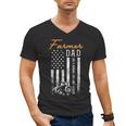 Farmer Dad Like A Normal Dad Only Cooler USA Flag Farming Men's V-Neck T-Shirt
