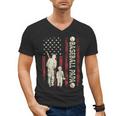 Father's Day Baseball Papa USA Flag Dad Men Baseball Men's V-Neck T-Shirt