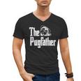 Fathers Day The Pug Father Pug Daddy Papa Fur Dad Dog Owner Men's V-Neck T-Shirt