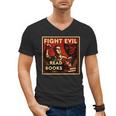 Fight Evil Read Books Propaganda Poster Men's V-Neck T-Shirt