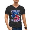 Fishing Runs In My Blood Introvert Hobby Antisocial Men's V-Neck T-Shirt