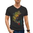 Fishing Shirts PEACOCK BASS Fishing Art Shirt For Dad Men's V-Neck T-Shirt