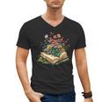 Floral Book Bloom Wildflowers Literature Nature Fantasy Men's V-Neck T-Shirt