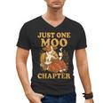 Floral Cow Reading Pun Just One More Chapter Cozy Book Lover Men's V-Neck T-Shirt Floral Cow Reading Pun Just One More Chapter Cozy Book Lover Men's V-Neck T-Shirt