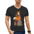 Fox Books Read Reading Librarian America Men Women Kids Men's V-Neck T-Shirt