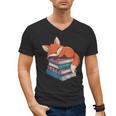 Fox Reading Book Pajama Sleep Men's V-Neck T-Shirt