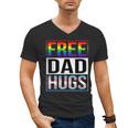 Free Dad Hugs LGBT Gay Pride Month Transgender Rainbow Flag Men's V-Neck T-Shirt