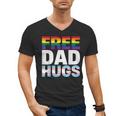 Free Dad Hugs Pride Flag Month LGBTQ Transgender Support Men's V-Neck T-Shirt