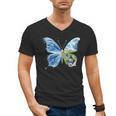 Frutiger Aero Aesthetic Butterfly Computer Fishes Scenery Men's V-Neck T-Shirt