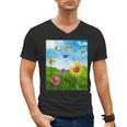 Frutiger Aero Aesthetic Tech Scenery Fishes Sunflower Men's V-Neck T-Shirt Frutiger Aero Aesthetic Tech Scenery Fishes Sunflower Men's V-Neck T-Shirt