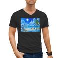 Frutiger Aero Beach Y2k Aesthetic Palm Tree Sand Ocean Men's V-Neck T-Shirt