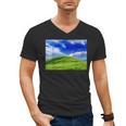 Frutiger Aero Meadow Aesthetic Y2k 2000s Ironic Nostalgic Men's V-Neck T-Shirt