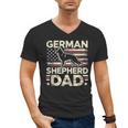 German Shepherd Dad Shirt American Flag German Shepherds Men's V-Neck T-Shirt