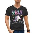 Girls Class Of 2041 Magical Unicorn Graduation Cap Men's V-Neck T-Shirt