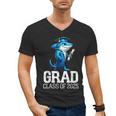 Grad Class Of 2025 Boys Shark Graduation Graduated Men's V-Neck T-Shirt