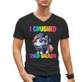 Graduation I Crushed 2nd Grade Unicorn Girls Grad Magical Men's V-Neck T-Shirt