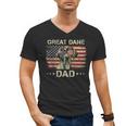 Great Dane Dad Dog Lovers American Flag 4th Of July Men's V-Neck T-Shirt