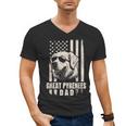Great Pyrenees Dog Dad American Flag For Father Men Men's V-Neck T-Shirt Great Pyrenees Dog Dad American Flag For Father Men Men's V-Neck T-Shirt