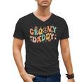 Groovy Daddy Birthday Party Peace Sign Dad 60s 70s Hippie Men's V-Neck T-Shirt