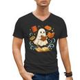 Halloween Cute Ghost Shirt Reading Books Ghost Men's V-Neck T-Shirt Halloween Cute Ghost Shirt Reading Books Ghost Men's V-Neck T-Shirt