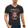 Halloween Pirate Skull Apparel Pirate Dad V-Neck Short Sleeve Cotton 100 T-Shirt Small Men's V-Neck T-Shirt