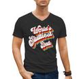 Humor Sarcastic Father's Day Adult Jokes World's Sluttiest Dad Small Men's V-Neck T-Shirt