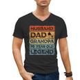 Husband Dad Grandpa 70 Year Old Legend 70th Birthday Vintage Men's V-Neck T-Shirt