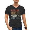 Husband Daddy Protector Hero For Dad Father's Day Men's V-Neck T-Shirt