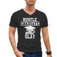Hustle Graduate Now Slay MBA PhD Graduation Party Men's V-Neck T-Shirt
