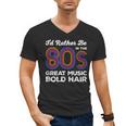 I'd Rather Be In The 80s Iconic Music Nostalgia Vintage Men's V-Neck T-Shirt